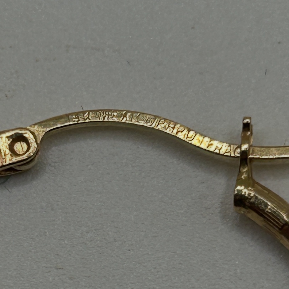 NWT 14k Solid Gold Hoop Die Cut Earrings - Picture 8 of 12